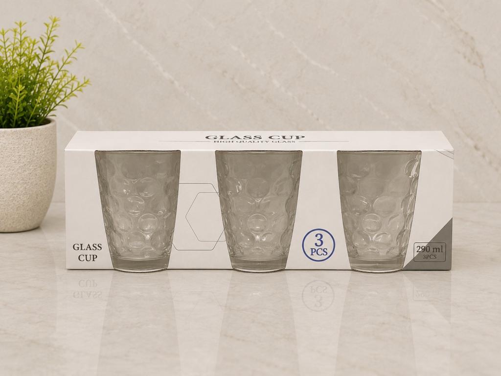 A Kit Copo de Vidro Round c/ 3 un 290 ml MS1003, Caixa c/24 UN, colocar no carrinho somente múltiplos da caixa.