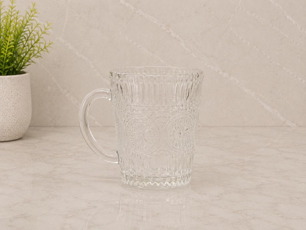 A Kit Caneca de Vidro Relief c/3 un 255 ml MS1008, Caixa c/24 UN, colocar no carrinho somente múltiplos da caixa.