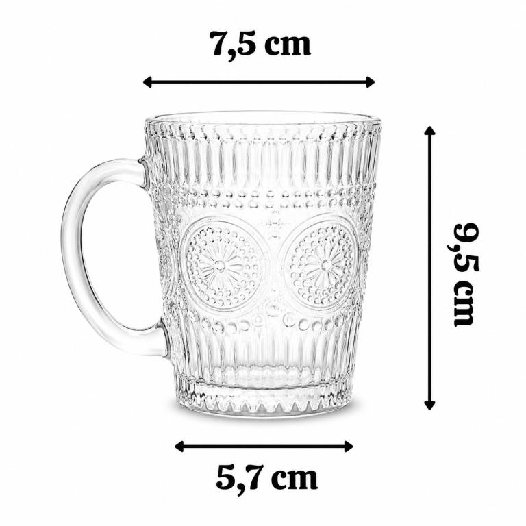 A Kit Caneca de Vidro Relief c/3 un 255 ml MS1008, Caixa c/24 UN, colocar no carrinho somente múltiplos da caixa.