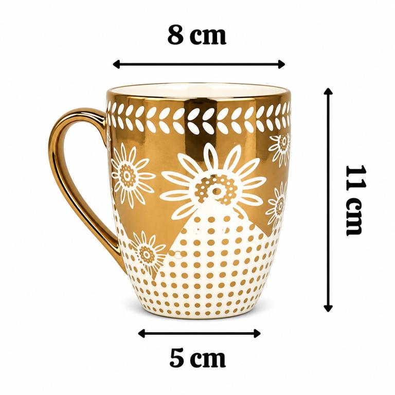 A Caneca de Porcelana Florais Dourados STR011, Caixa c/72 UN, colocar no carrinho somente múltiplos da caixa.