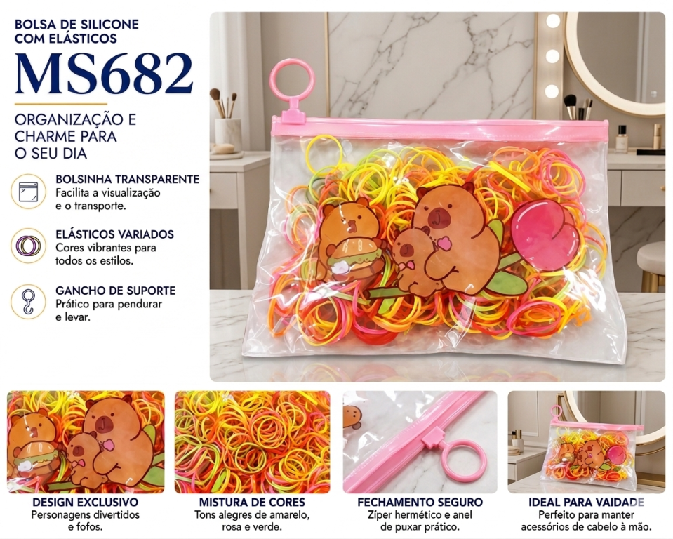 K Bolsa de Silicone com Elásticos MS682, Pac c/12 UN, colocar no carrinho somente múltiplos do pac.