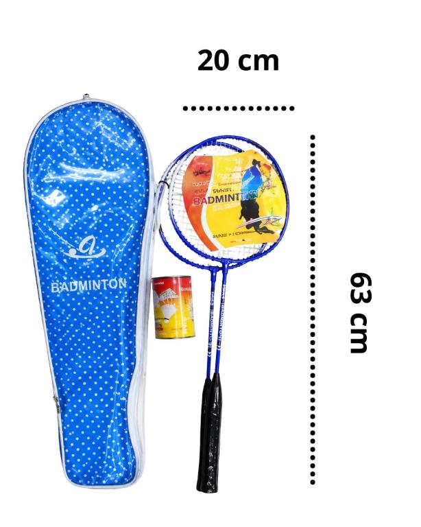 G Raquete de Badminton c/ 2 Petecas 63x20 cm, Pac c/12 UN, colocar no carrinho somente múltiplos do pac.