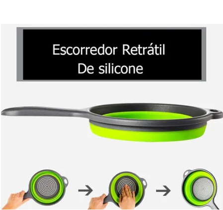Q Escorredor com Alça de Plástico + Silicone  , Pac c/12 UN, colocar no carrinho somente múltiplos do pac.