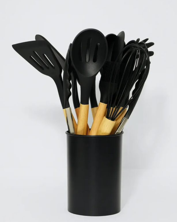 Q Kit Utensílios de Cozinha c/ 12 un Plástico MS754, Pac c/12 kit, colocar no carrinho somente múltiplos do pac.