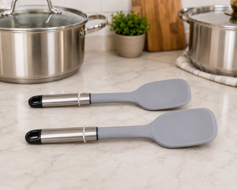 Q Espátula de Inox 300 + Silicone MS763, Pac c/12 UN, colocar no carrinho somente múltiplos do pac.