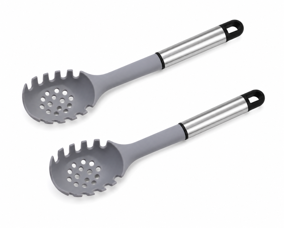 Q Pegador de Macarrão Inox 430 + Silicone MS765, Pac c/12 UN, colocar no carrinho somente múltiplos do pac.