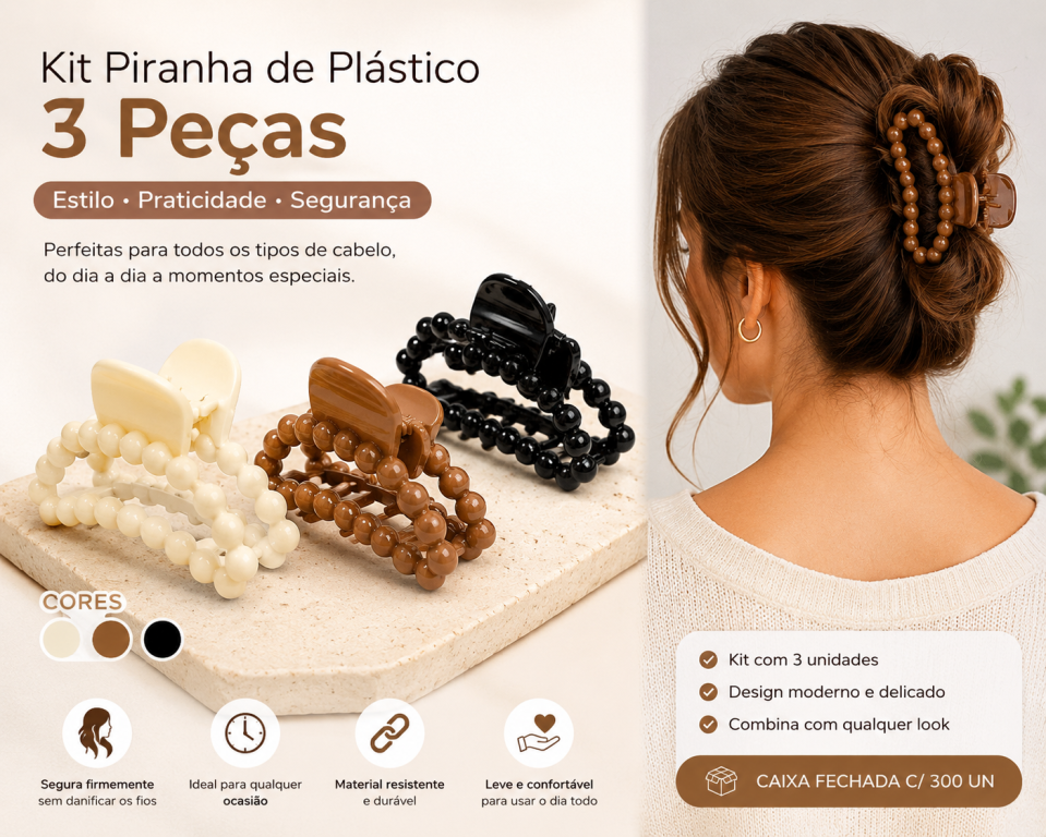 K Kit Piranha de Plástico c/ 3 un MS700, Pac c/12 UN, colocar no carrinho somente múltiplos do pac.