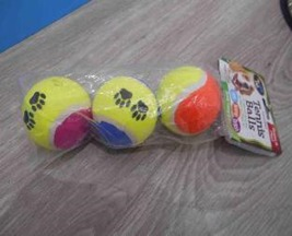 F Kit Bola de Tênis c/ 3 un 6 cm MS1049, Pac c/12 UN, colocar no carrinho somente múltiplos do pac.