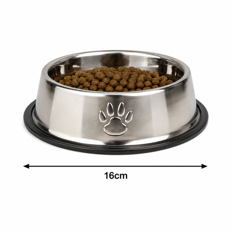 F Comedouro de Inox 16 cm MS1050, Pac c/12 UN,   colocar no carrinho somente múltiplos do pac.