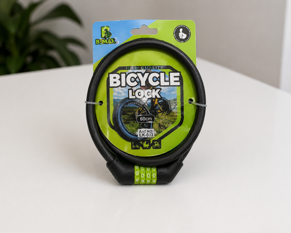 L Cadeado de Bicicleta com Senha 1x80 cm MS1261, Pac c/12 UN,   colocar no carrinho somente múltiplos do pac.