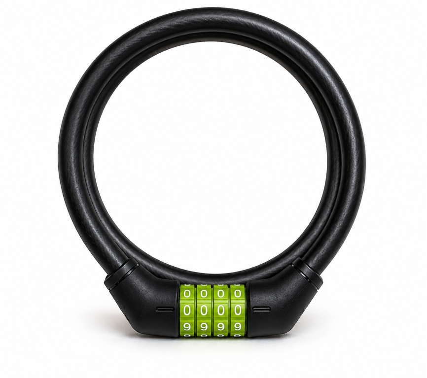 L Cadeado de Bicicleta com Senha 1x80 cm MS1261, Pac c/12 UN,   colocar no carrinho somente múltiplos do pac.