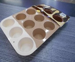 L Forma de bolo com 12 divisores silicone 300,*23cm MS1229 Pac c/ 12 UN, Colocar No Carrinho Múltiplos Do Pac.