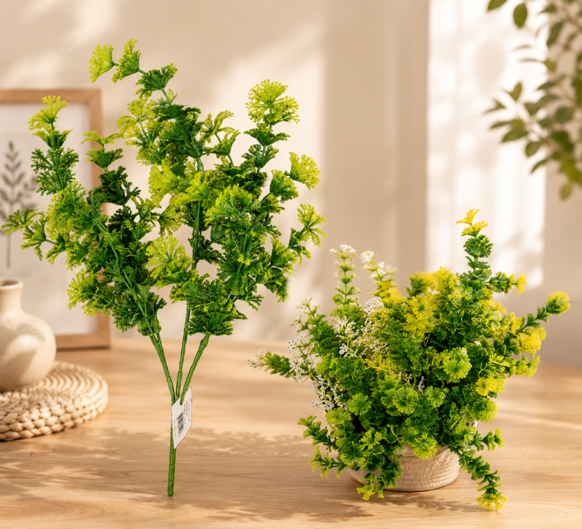 H Mini Buquê Planta c/ 5 Galhos cada 35cm 2 opçôes de cores  COD:464 Pac c/ 12 UN, Colocar No Carrinho Múltiplos Do Pac.