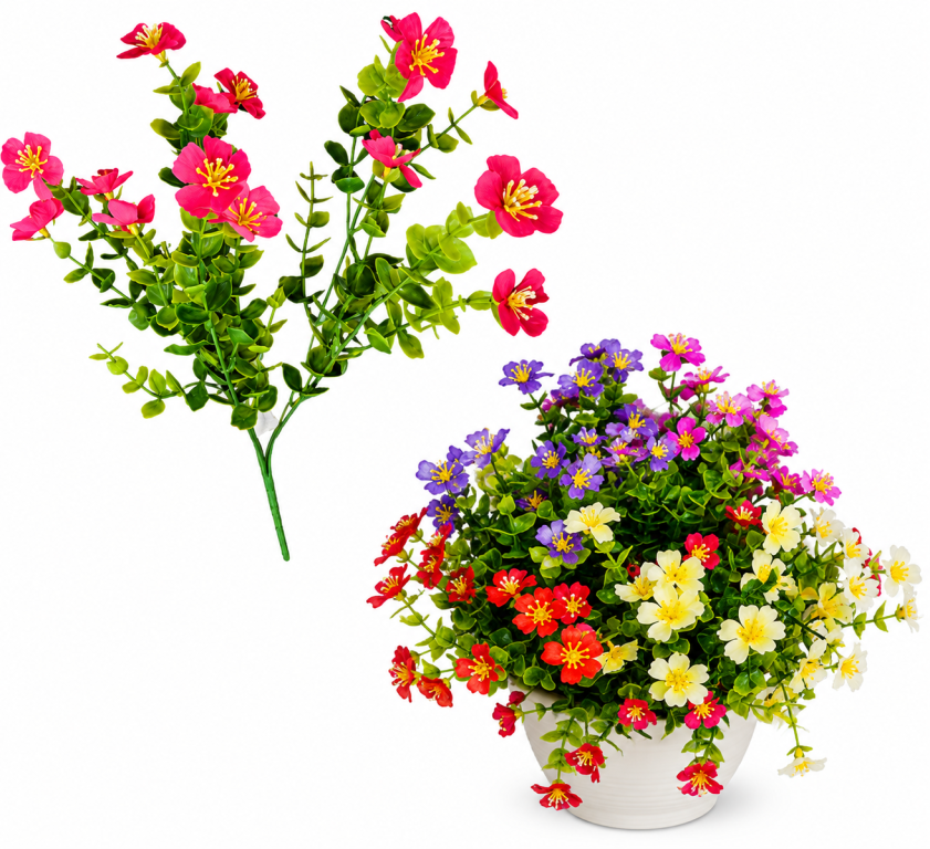H Mini Buquê Flor c/ 5 Galhos cada 35 cm 6 opções de cores MS476 Pac c/ 12 UN, Colocar No Carrinho Múltiplos Do Pac.