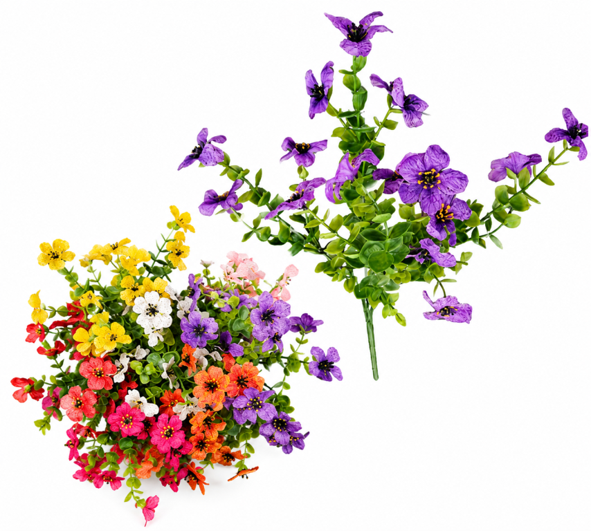 H Mini Buquê Flor c/ 5 Galhos cada 35 cm 5 opções de cores MS477 Pac c/ 12 UN, Colocar No Carrinho Múltiplos Do Pac.
