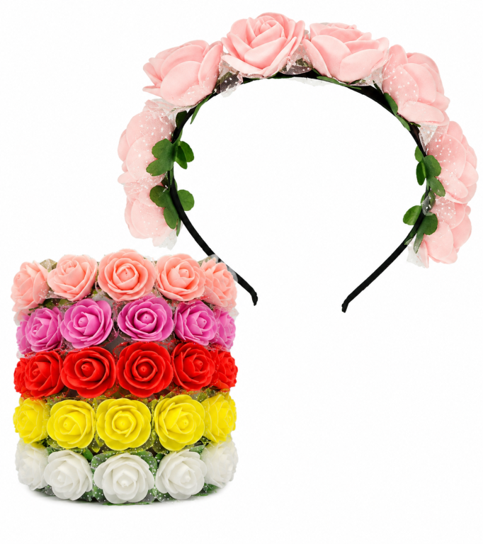 K Tiara com 8 Flores 16 cm MS525 Pac c/ 12 UN, Colocar No Carrinho Múltiplos Do Pac.
