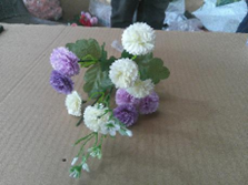 H Flor Artificial Tuscany c/ 13 Flores + 3 Folhas Lilases 28 cm MS419