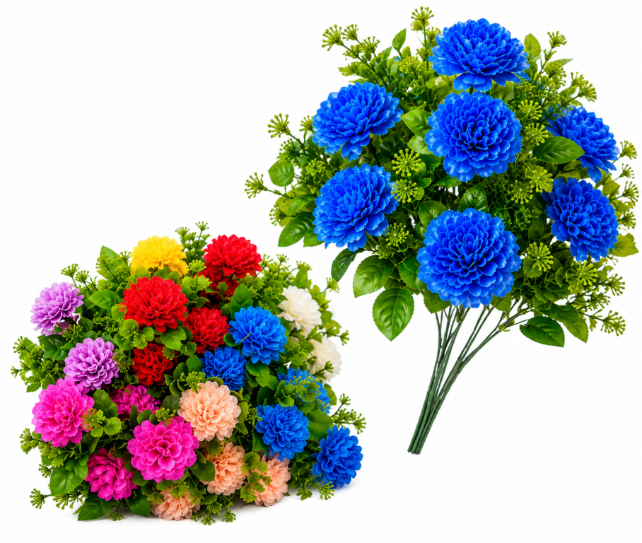 H Mini Buquê Cravo c/ 12 Flores 12 Folhas 12 Gramas 38cm MS504 Pac c/ 12 UN, Colocar No Carrinho Múltiplos Do Pac.