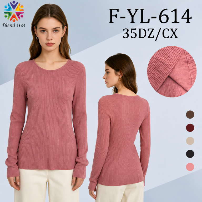 B Blusa Feminina Canelada Manga Longa F-YL-614 Diversas Cores Pac C/12 UN, Colocar no Carrinho Somente Multiplos do Pac.