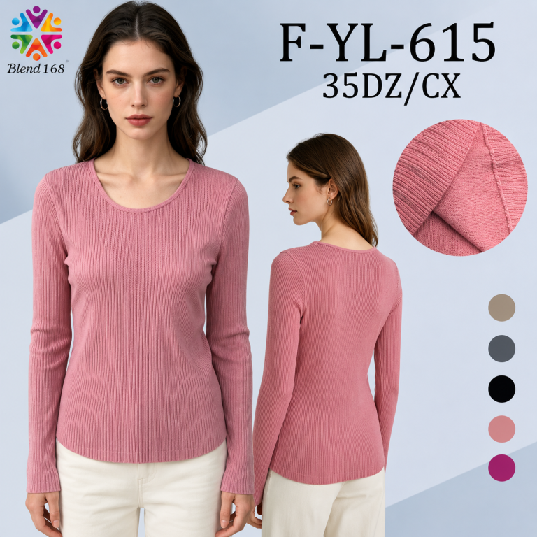B Blusa Gola Redonda Feminino Canelado F-YL-615 Diversas Cores Pac C/12 UN,Colocar no Carrinho Somente Multiplos do Pac.