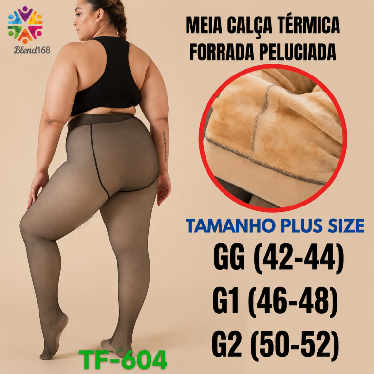 C Meia Calça Térmica Forrada Peluciada Plus Size TF-604 valor Pac C/12 UN, Colocar no Carrinho Somente Multiplos do Pac.