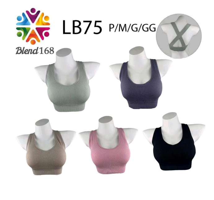 D Top Sutiã Canelado Modelo LB75 Diversas Cores  Pac C/12 UN, Colocar no Carrinho Somente Multiplos do Pac.