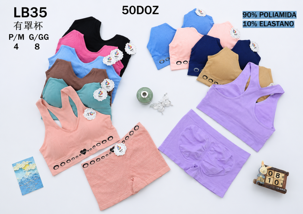 D Conjunto Top/sutiã + Shortinho Modelo LB35 Diversas Cores Pac C/12 UN, Colocar no Carrinho Somente Multiplos do Pac.