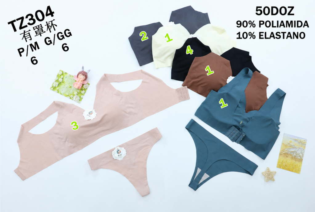 D Conjunto Top/sutiã+Calcinha Fio Diversas Cores COD:TZ304 Pac C/12 UN, Colocar no Carrinho Somente Multiplos do Pac.