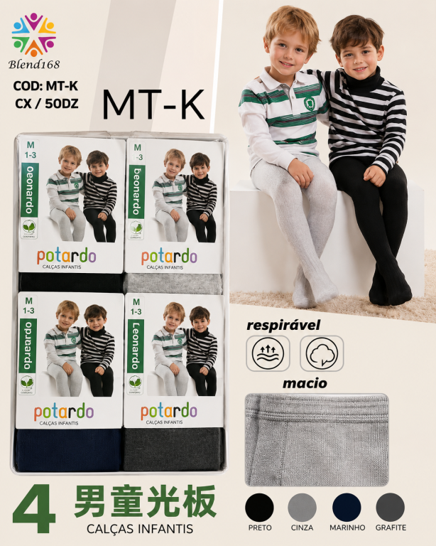 J - Meia Calça Infantil Masculina BASICA MT-KH Diversas Cores Pac C/12 UN, Colocar no Carrinho Somente Multiplos do Pac.
