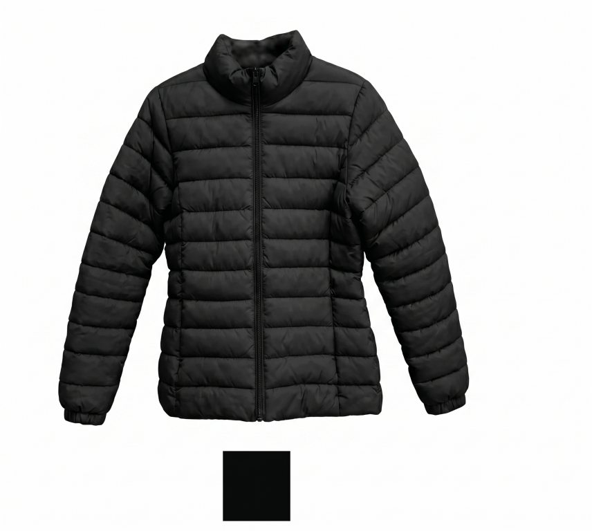 J Jaqueta Puffer Preta Fem Ad 100% Poliester CX/35 UN. *Colocar No Carrinho Somente Multiplos Da Caixa*