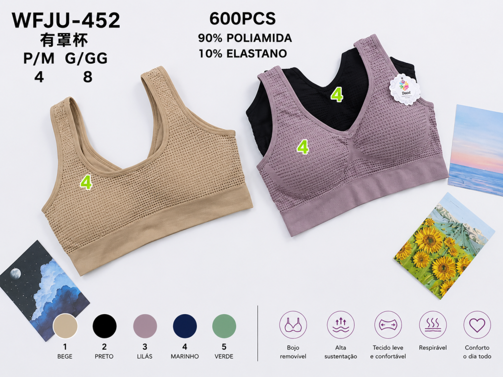 D Suitã Alça Modelo WFJU-452 Diversas Cores Pac C/12 UN, Colocar no Carrinho Somente Multiplos do Pac.