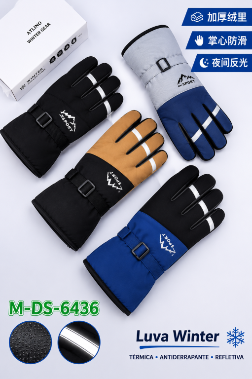 F Luva Winter Protection M-DS-6436 Diversas Cores Pac C/12, Colocar no Carrinho Somente Multiplos do Pac.
