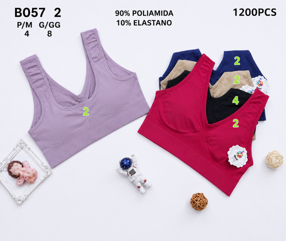 D Sutiã Top Sem Bojo Modelo BO572 Diversas Cores Pac C/12 UN, Colocar no Carrinho Somente Multiplos do Pac.
