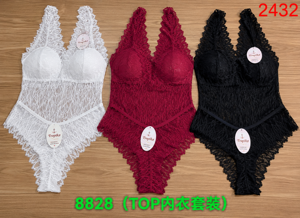 D Top+Calcinha Sexy Renda Modelo 8828 Diversas Cores Pac C/12 UN, Colocar no Carrinho Somente Multiplos do Pac.