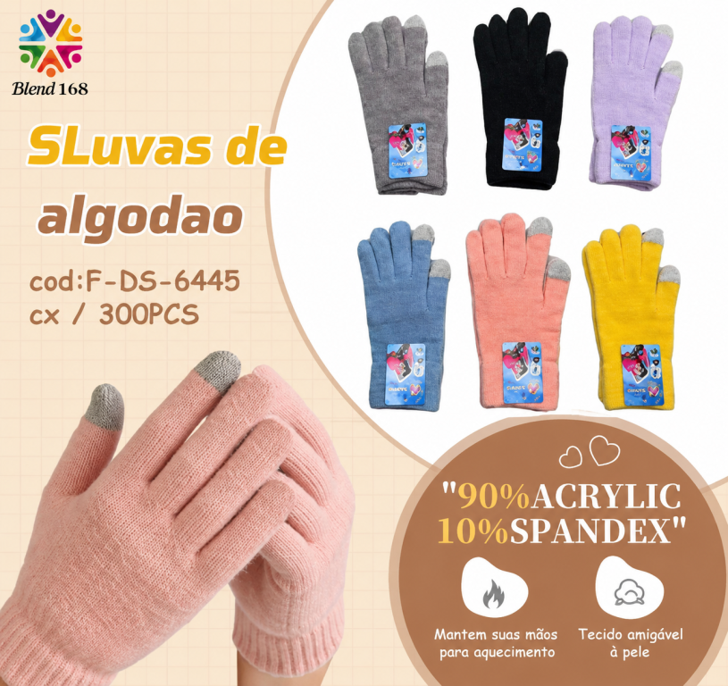 F Luva Soft Touch F-DS-6445 Diversas Cores Pac C/12, Colocar no Carrinho Somente Multiplos do Pac.
