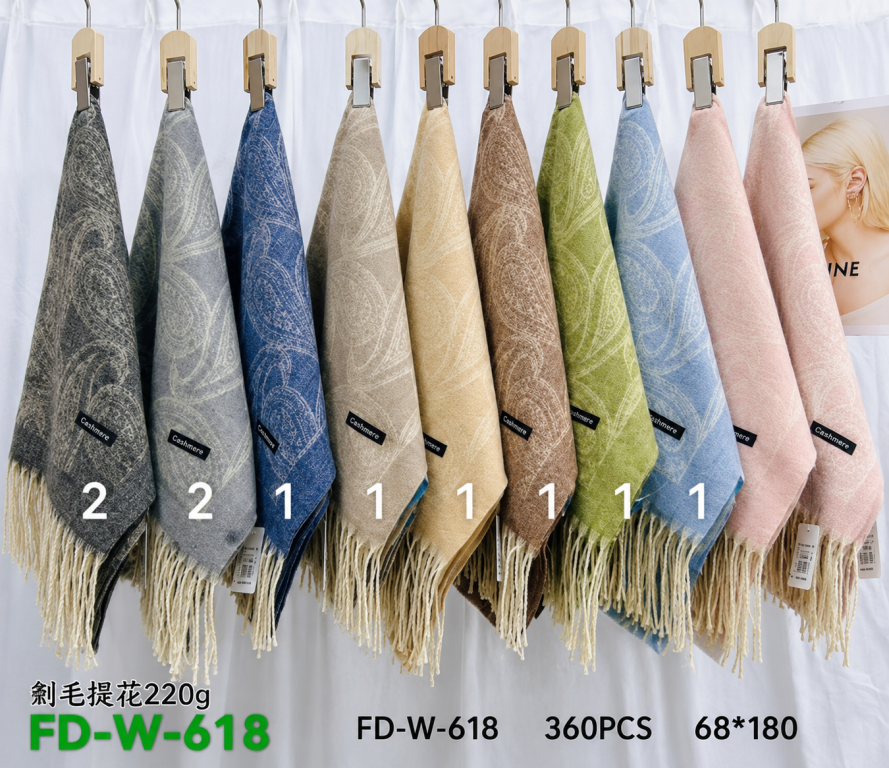 G Cachecol Modelo FD-W-618 Diversas Cores Pac C/12 UN, Colocar no Carrinho Somente Multiplos do Pac.