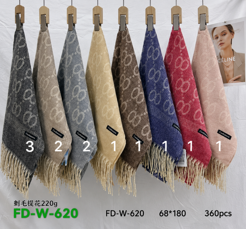 G Cachecol Modelo FD-W-620 Diversas Cores Pac C/12 UN, Colocar no Carrinho Somente Multiplos do Pac.