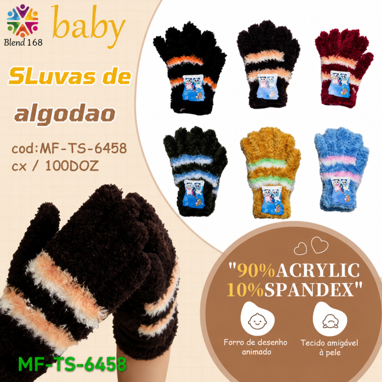 F Luva Baby Plush Premium MF-TS-6458 Diversas Cores Pac C/12, Colocar no Carrinho Somente Multiplos do Pac.