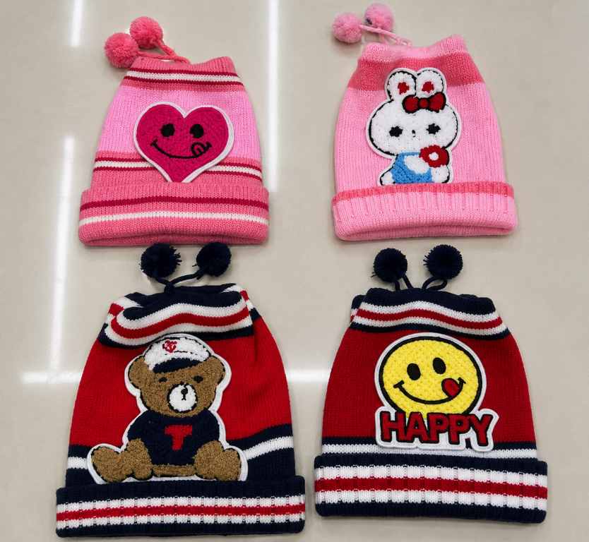 F Gorro Infantil Personagens Winter MF-BM-6016 Diversas Cores Pac C/12, Colocar no Carrinho Somente Multiplos do Pac.
