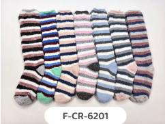J - Meia Feminina Peluciada Listras Color Mix F-CR-6201 Diversas Cores Pac C/12, Colocar no Carrinho Somente Multiplos d