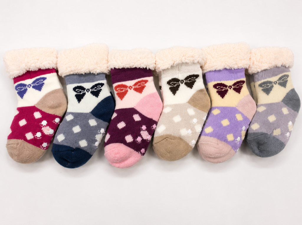 J - Meia Infantil Peluciada Sweet Bow MF-B-6204 Diversas Cores Pac C/12, Colocar no Carrinho Somente Multiplos
