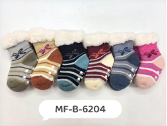 J - Meia Infantil Peluciada Lacinho Fashion MF-B-6204 Diversas Cores Pac C/12, Colocar no Carrinho Somente Multiplos