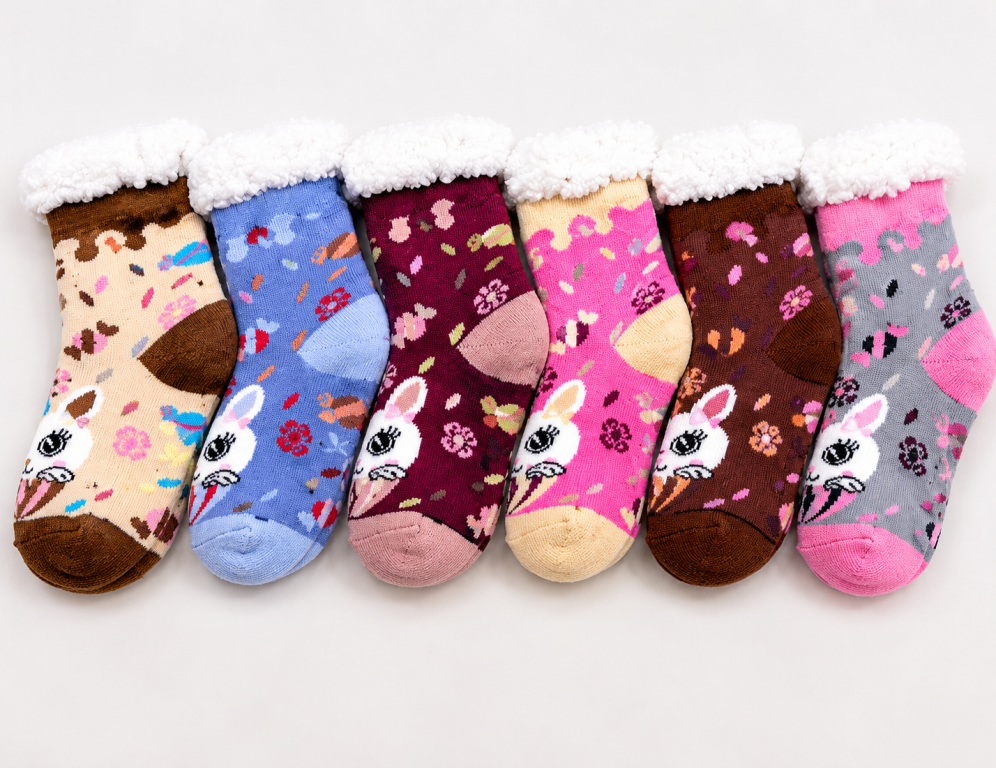J - Meia Infantil Peluciada Coelhinha DoceBow FT-W-6205 Diversas Cores Pac C/12, Colocar no Carrinho Somente Multiplos