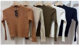 B Blusa Tricot Fem Inf 69,6% Viscose 30,3% Poliester Div Cores CX36UN. *Coloque No Carrinho Somente Multiplos Da Caixa*