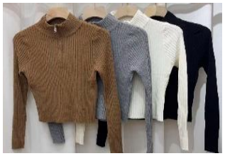 B Blusa Tricot Fem Juv 69,6% Viscose 30,3% Poliester Div Cores CX30UN. *Coloque No Carrinho Somente Multiplos Da Caixa*