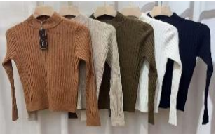 B Blusa Tricot Fem Juv 69,6% Viscose 30,3% Poliester Div Cores CX36UN. *Coloque No Carrinho Somente Multiplos Da Caixa*