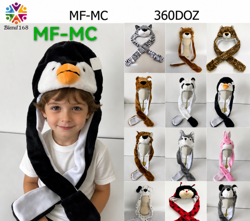 F Gorro Infantil Animalzinho Orelhas de Luva MF-MC Diversas Cores Pac C/12, Colocar no Carrinho Somente Multiplos.