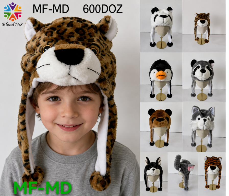F Gorro Infantil Animaizinho Com Orelhas MF-MD Diversas Cores Pac C/12, Colocar no Carrinho Somente Multiplos.