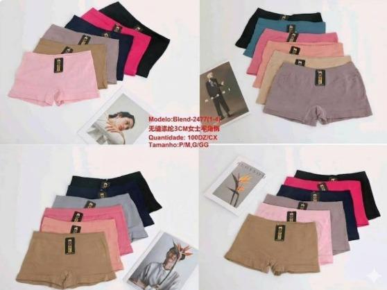 D - Cueca Feminina Boxer Blend-2477(1-4) Diversas Cores Pac C/ 12 UN, Colocar no Carrinho Somente Múltiplos do Pac.