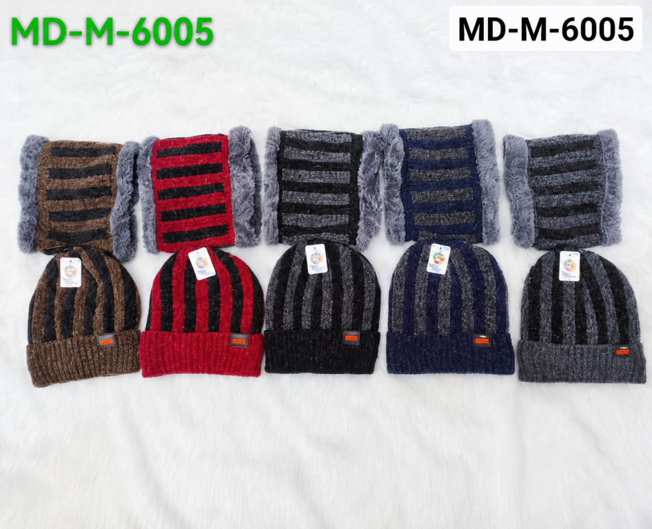 F - Kit Gorro e Cachecol Listrado MD-M-6005 Diversas Cores Pac C/12, Colocar no Carrinho Somente Multiplos do Pac.